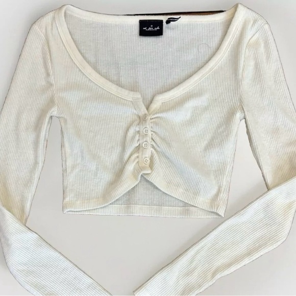 Urban outfitters White Crop Top , Button Down Front Xs - Picture 1 of 4